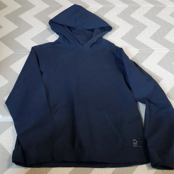 Onia Shirts Onia Garment Dye Navy Terry Pullover Cotton Hoodie